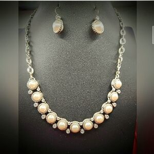 Brighton Sea Gem Collar Necklace and Matching French Wire Earrings